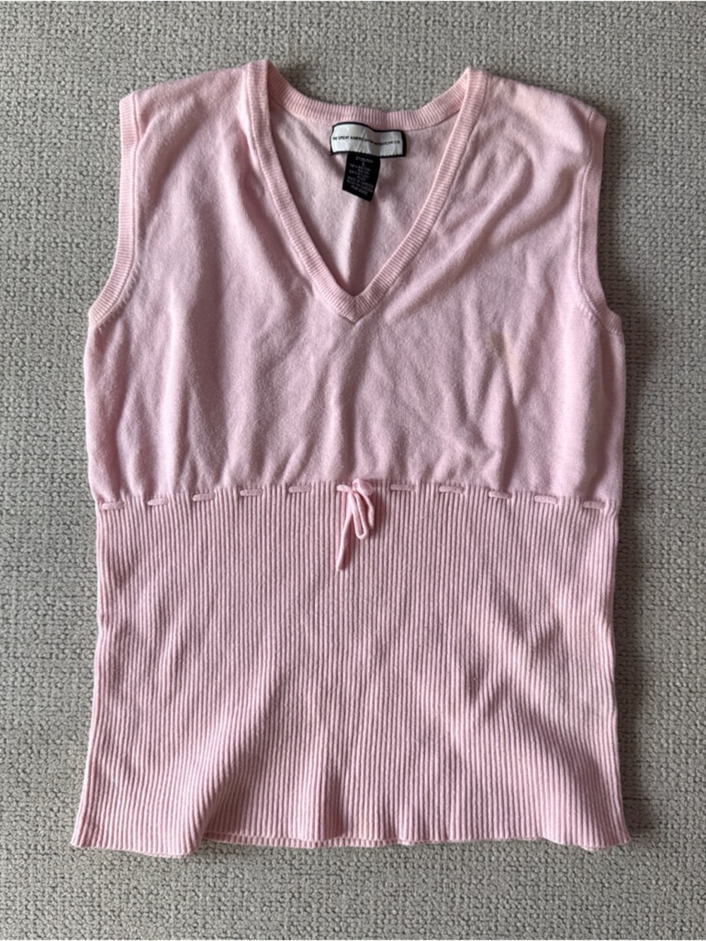 Y2K Pale Pink V-Neck Knit Top